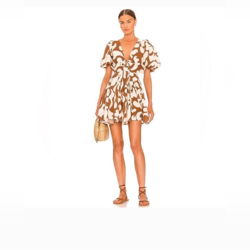 NWT House of Harlow 1960 Pink and White Linen Mini Dress - Picture 5 of 6